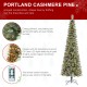 Glitzhome 7.5ft Pre-Lit Frosted Cashmere Pencil Pine Artificial Christmas Tree with 250 Warm White/Multi-color C3 Clear LED Lights, 9 Function w/Remote Control