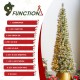 Glitzhome 7.5ft Pre-Lit Frosted Cashmere Pencil Pine Artificial Christmas Tree with 250 Warm White/Multi-color C3 Clear LED Lights, 9 Function w/Remote Control