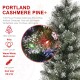 Glitzhome 7.5ft Pre-Lit Frosted Cashmere Pencil Pine Artificial Christmas Tree with 250 Warm White/Multi-color C3 Clear LED Lights, 9 Function w/Remote Control