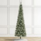 Glitzhome 7.5ft Pre-Lit Frosted Cashmere Pencil Pine Artificial Christmas Tree with 250 Warm White/Multi-color C3 Clear LED Lights, 9 Function w/Remote Control