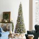 Glitzhome 9ft Pre-Lit Frosted Cashmere Pencil Pine Artificial Christmas Tree with 350 Warm White/Multi-color C3 Clear LED Lights, 9 Function w/Remote Control