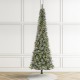 Glitzhome 9ft Pre-Lit Frosted Cashmere Pencil Pine Artificial Christmas Tree with 350 Warm White/Multi-color C3 Clear LED Lights, 9 Function w/Remote Control