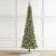 Glitzhome 9ft Pre-Lit Frosted Cashmere Pencil Pine Artificial Christmas Tree with 350 Warm White/Multi-color C3 Clear LED Lights, 9 Function w/Remote Control