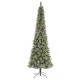Glitzhome 9ft Pre-Lit Frosted Cashmere Pencil Pine Artificial Christmas Tree with 350 Warm White/Multi-color C3 Clear LED Lights, 9 Function w/Remote Control