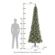 Glitzhome 9ft Pre-Lit Frosted Cashmere Pencil Pine Artificial Christmas Tree with 350 Warm White/Multi-color C3 Clear LED Lights, 9 Function w/Remote Control