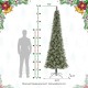 Glitzhome 9ft Pre-Lit Frosted Cashmere Pencil Pine Artificial Christmas Tree with 350 Warm White/Multi-color C3 Clear LED Lights, 9 Function w/Remote Control