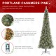 Glitzhome 9ft Pre-Lit Frosted Cashmere Pencil Pine Artificial Christmas Tree with 350 Warm White/Multi-color C3 Clear LED Lights, 9 Function w/Remote Control