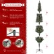 Glitzhome 9ft Pre-Lit Frosted Cashmere Pencil Pine Artificial Christmas Tree with 350 Warm White/Multi-color C3 Clear LED Lights, 9 Function w/Remote Control
