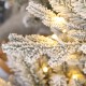 Glitzhome 7.5ft Pre-Lit Flocked Upward Slim Fir Artificial Christmas Tree with 400 Warm White Lights, 3 Function w/Remote Control