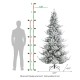 Glitzhome 7.5ft Pre-Lit Flocked Upward Slim Fir Artificial Christmas Tree with 400 Warm White Lights, 3 Function w/Remote Control