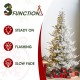 Glitzhome 7.5ft Pre-Lit Flocked Upward Slim Fir Artificial Christmas Tree with 400 Warm White Lights, 3 Function w/Remote Control