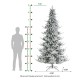 Glitzhome 9ft Pre-Lit Flocked Upward Slim Fir Artificial Christmas Tree with 600 Warm white Lights,3 Function, w/Remote Control, Simple Setup