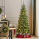 Glitzhome 7.5ft Pre-Lit Green Slim Fir Artificial Christmas Tree with 400 Warm White/Multi-color LED Lights, 9 Function, w/Remote Control