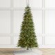 Glitzhome 7.5ft Pre-Lit Green Slim Fir Artificial Christmas Tree with 400 Warm White/Multi-color LED Lights, 9 Function, w/Remote Control