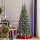Glitzhome 7.5ft Pre-Lit Green Slim Fir Artificial Christmas Tree with 400 Warm White/Multi-color LED Lights, 9 Function, w/Remote Control