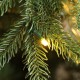 Glitzhome 7.5ft Pre-Lit Green Slim Fir Artificial Christmas Tree with 400 Warm White/Multi-color LED Lights, 9 Function, w/Remote Control