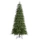 Glitzhome 7.5ft Pre-Lit Green Slim Fir Artificial Christmas Tree with 400 Warm White/Multi-color LED Lights, 9 Function, w/Remote Control