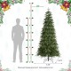 Glitzhome 7.5ft Pre-Lit Green Slim Fir Artificial Christmas Tree with 400 Warm White/Multi-color LED Lights, 9 Function, w/Remote Control