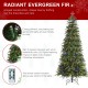 Glitzhome 7.5ft Pre-Lit Green Slim Fir Artificial Christmas Tree with 400 Warm White/Multi-color LED Lights, 9 Function, w/Remote Control