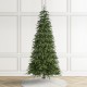 Glitzhome 7.5ft Pre-Lit Green Slim Fir Artificial Christmas Tree with 400 Warm White/Multi-color LED Lights, 9 Function, w/Remote Control