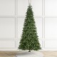 Glitzhome 9ft Pre-Lit Green Slim Fir Artificial Christmas Tree with 650 Warm White/Multi-color LED Lights, 9 Function, w/Remote Control, Simple Setup