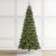 Glitzhome 9ft Pre-Lit Green Slim Fir Artificial Christmas Tree with 650 Warm White/Multi-color LED Lights, 9 Function, w/Remote Control, Simple Setup