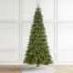 Glitzhome 9ft Pre-Lit Green Slim Fir Artificial Christmas Tree with 650 Warm White/Multi-color LED Lights, 9 Function, w/Remote Control, Simple Setup