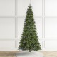 Glitzhome 9ft Pre-Lit Green Slim Fir Artificial Christmas Tree with 650 Warm White/Multi-color LED Lights, 9 Function, w/Remote Control, Simple Setup