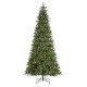 Glitzhome 9ft Pre-Lit Green Slim Fir Artificial Christmas Tree with 650 Warm White/Multi-color LED Lights, 9 Function, w/Remote Control, Simple Setup
