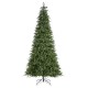 Glitzhome 9ft Pre-Lit Green Slim Fir Artificial Christmas Tree with 650 Warm White/Multi-color LED Lights, 9 Function, w/Remote Control, Simple Setup