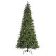 Glitzhome 9ft Pre-Lit Green Slim Fir Artificial Christmas Tree with 650 Warm White/Multi-color LED Lights, 9 Function, w/Remote Control, Simple Setup