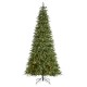 Glitzhome 9ft Pre-Lit Green Slim Fir Artificial Christmas Tree with 650 Warm White/Multi-color LED Lights, 9 Function, w/Remote Control, Simple Setup