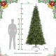 Glitzhome 9ft Pre-Lit Green Slim Fir Artificial Christmas Tree with 650 Warm White/Multi-color LED Lights, 9 Function, w/Remote Control, Simple Setup