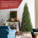 Glitzhome 9ft Pre-Lit Green Slim Fir Artificial Christmas Tree with 650 Warm White/Multi-color LED Lights, 9 Function, w/Remote Control, Simple Setup