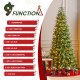 Glitzhome 9ft Pre-Lit Green Slim Fir Artificial Christmas Tree with 650 Warm White/Multi-color LED Lights, 9 Function, w/Remote Control, Simple Setup