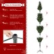 Glitzhome 9ft Pre-Lit Green Slim Fir Artificial Christmas Tree with 650 Warm White/Multi-color LED Lights, 9 Function, w/Remote Control, Simple Setup