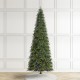 Glitzhome 11ft Pre-Lit Green Slim Fir Artificial Christmas Tree with 850 Warm White/Multi-color LED Lights, 9 Function, w/Remote Control, Simple Setup