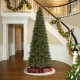 Glitzhome 11ft Pre-Lit Green Slim Fir Artificial Christmas Tree with 850 Warm White/Multi-color LED Lights, 9 Function, w/Remote Control, Simple Setup