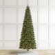 Glitzhome 11ft Pre-Lit Green Slim Fir Artificial Christmas Tree with 850 Warm White/Multi-color LED Lights, 9 Function, w/Remote Control, Simple Setup