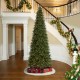 Glitzhome 11ft Pre-Lit Green Slim Fir Artificial Christmas Tree with 850 Warm White/Multi-color LED Lights, 9 Function, w/Remote Control, Simple Setup