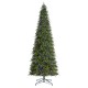Glitzhome 11ft Pre-Lit Green Slim Fir Artificial Christmas Tree with 850 Warm White/Multi-color LED Lights, 9 Function, w/Remote Control, Simple Setup