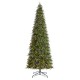 Glitzhome 11ft Pre-Lit Green Slim Fir Artificial Christmas Tree with 850 Warm White/Multi-color LED Lights, 9 Function, w/Remote Control, Simple Setup