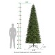 Glitzhome 11ft Pre-Lit Green Slim Fir Artificial Christmas Tree with 850 Warm White/Multi-color LED Lights, 9 Function, w/Remote Control, Simple Setup