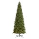 Glitzhome 11ft Pre-Lit Green Slim Fir Artificial Christmas Tree with 850 Warm White/Multi-color LED Lights, 9 Function, w/Remote Control, Simple Setup