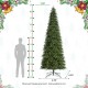 Glitzhome 11ft Pre-Lit Green Slim Fir Artificial Christmas Tree with 850 Warm White/Multi-color LED Lights, 9 Function, w/Remote Control, Simple Setup
