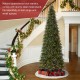 Glitzhome 11ft Pre-Lit Green Slim Fir Artificial Christmas Tree with 850 Warm White/Multi-color LED Lights, 9 Function, w/Remote Control, Simple Setup