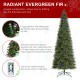 Glitzhome 11ft Pre-Lit Green Slim Fir Artificial Christmas Tree with 850 Warm White/Multi-color LED Lights, 9 Function, w/Remote Control, Simple Setup