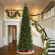 Glitzhome 15ft Pre-Lit Green Slim Fir Artificial Christmas Tree with 1500 Warm White/Multi-color LED Lights, 9 Function, w/Remote Control, Simple Setup