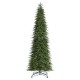 Glitzhome 15ft Pre-Lit Green Slim Fir Artificial Christmas Tree with 1500 Warm White/Multi-color LED Lights, 9 Function, w/Remote Control, Simple Setup