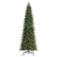 Glitzhome 15ft Pre-Lit Green Slim Fir Artificial Christmas Tree with 1500 Warm White/Multi-color LED Lights, 9 Function, w/Remote Control, Simple Setup